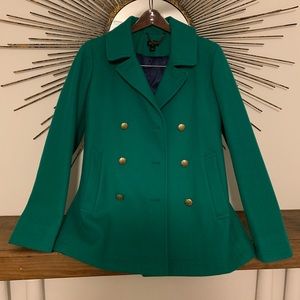 J crew green pea coat